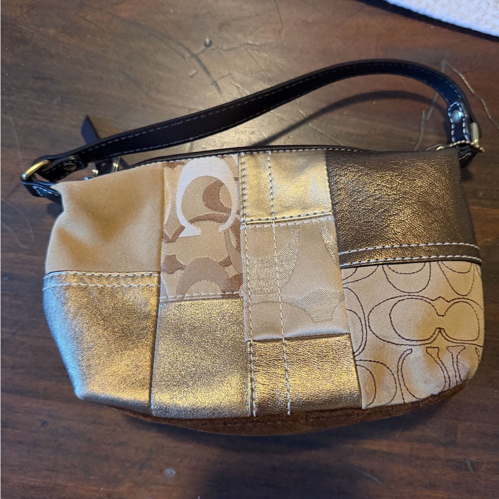 Coach Patchwork Metallic Mini Purse